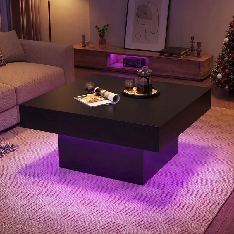 Coffee Table Accent Table with LED Lights and Dynamic Modes by DirectDeals