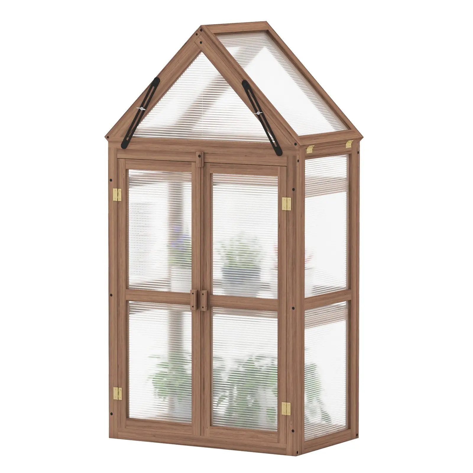 Cold Frame Mini Wooden Greenhouse for Vegetable and Flower-Brown by DirectDeals