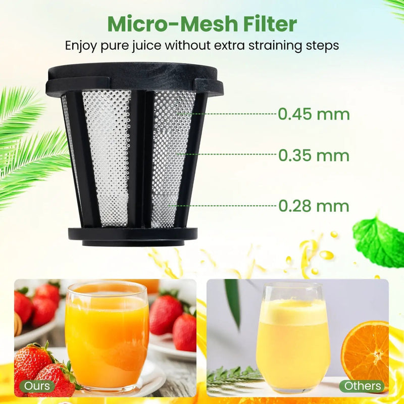 Cold Press Juicer Machine with 95% Juice Yield - Silver by DirectDeals