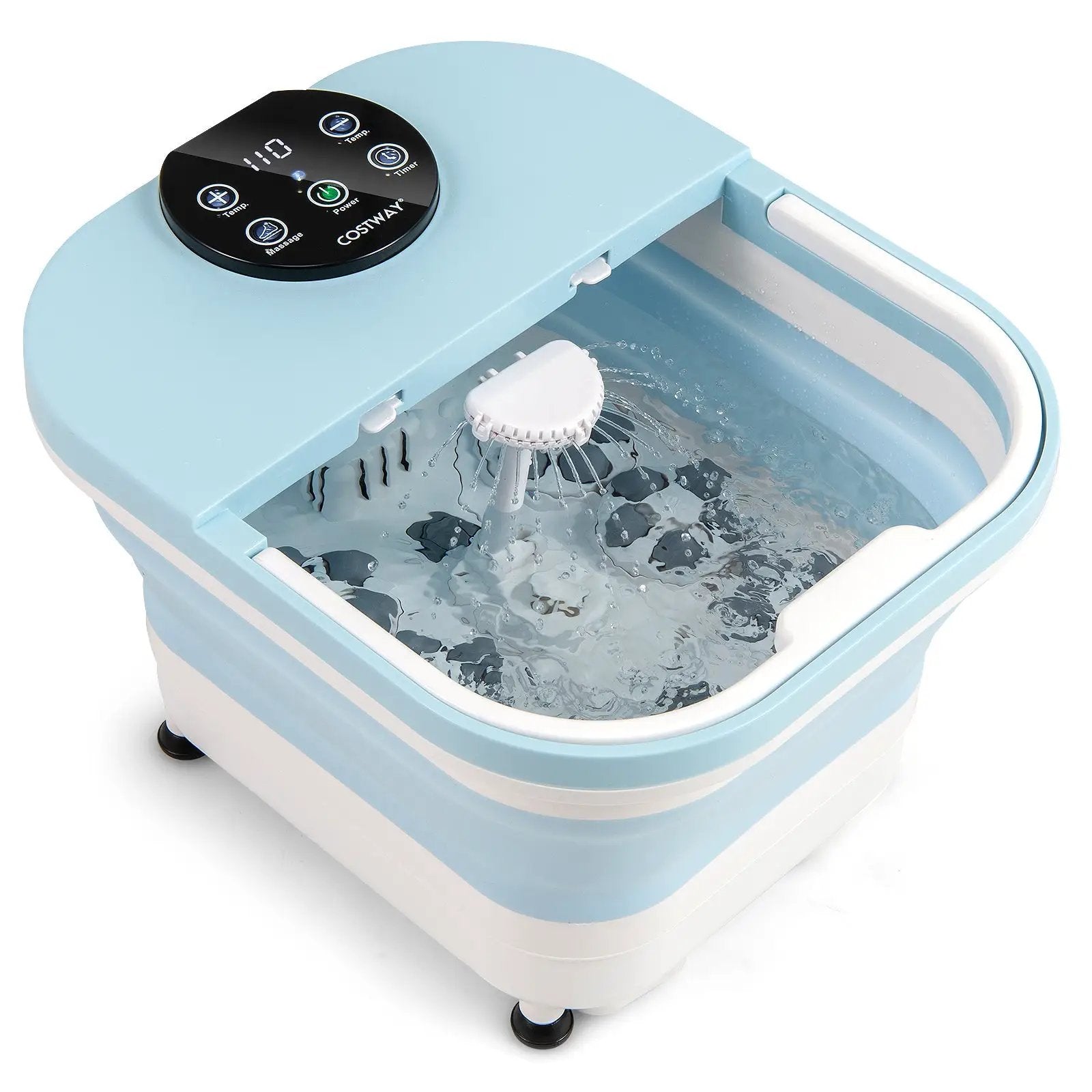 Collapsible Foot Spa Massager Foot Bath Tub with Heat Shower and Timer-Blue by DirectDeals