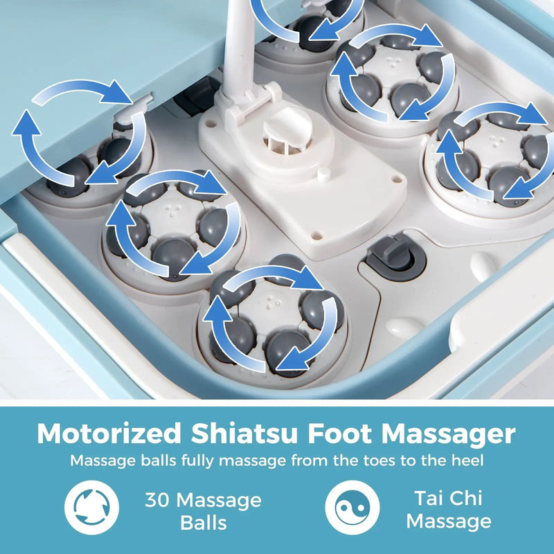 Collapsible Foot Spa Massager Foot Bath Tub with Heat Shower and Timer-Blue by DirectDeals