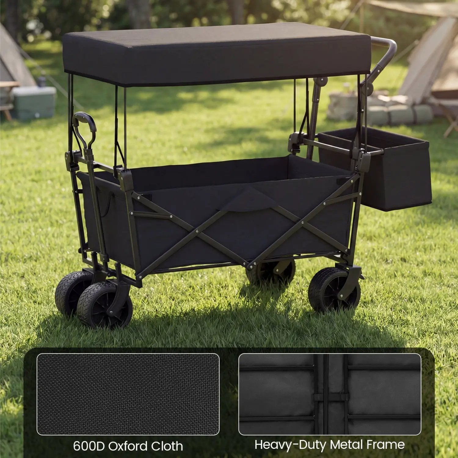 Collapsible Wagon with Removable Canopy and Detachable Storage Bag by DirectDeals