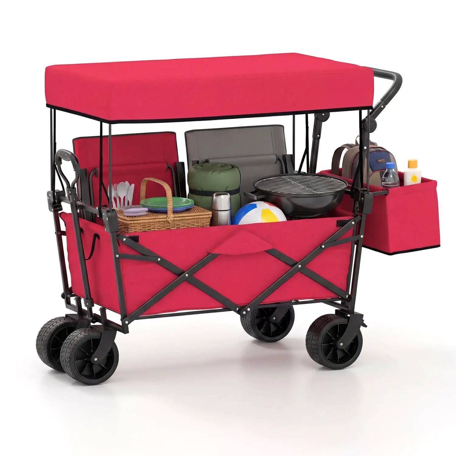 Collapsible Wagon with Removable Canopy and Detachable Storage Bag by DirectDeals