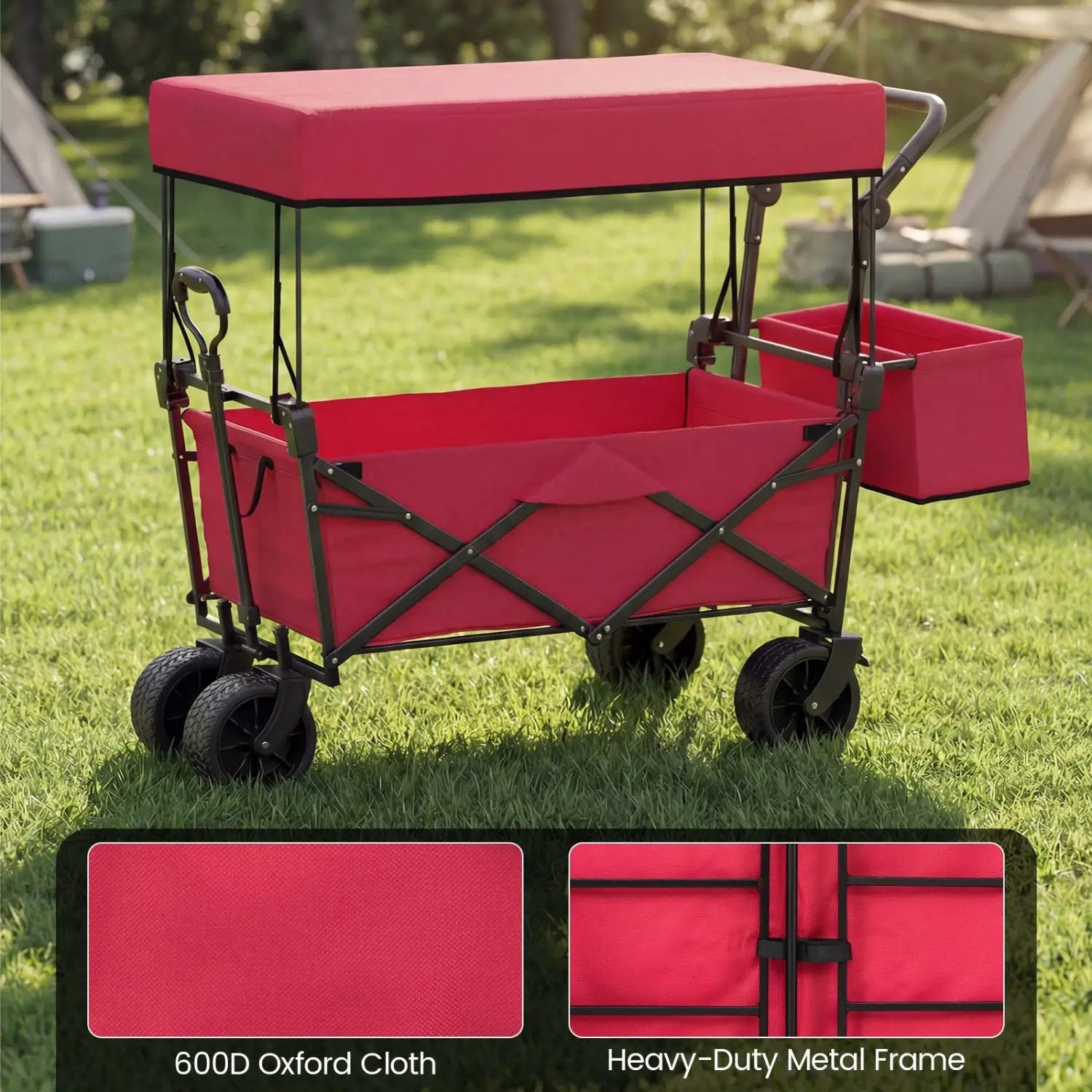 Collapsible Wagon with Removable Canopy and Detachable Storage Bag by DirectDeals