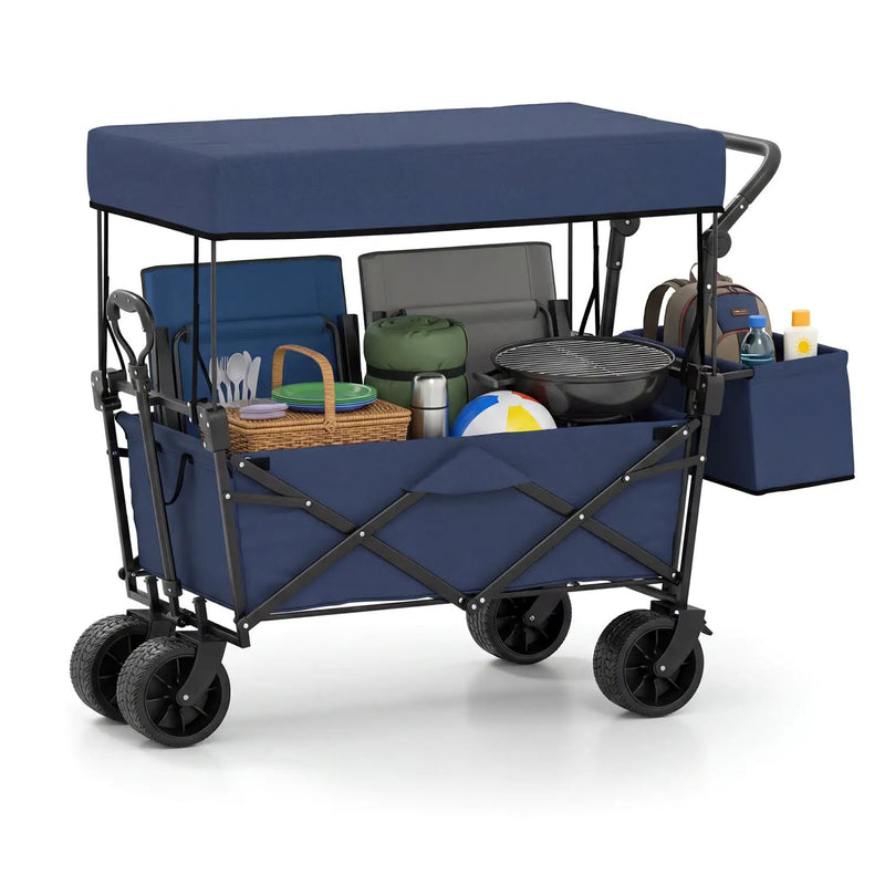 Collapsible Wagon with Removable Canopy and Detachable Storage Bag by DirectDeals
