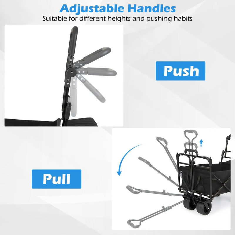 Collapsible Wagon with Removable Canopy and Adjustable Handles by DirectDeals