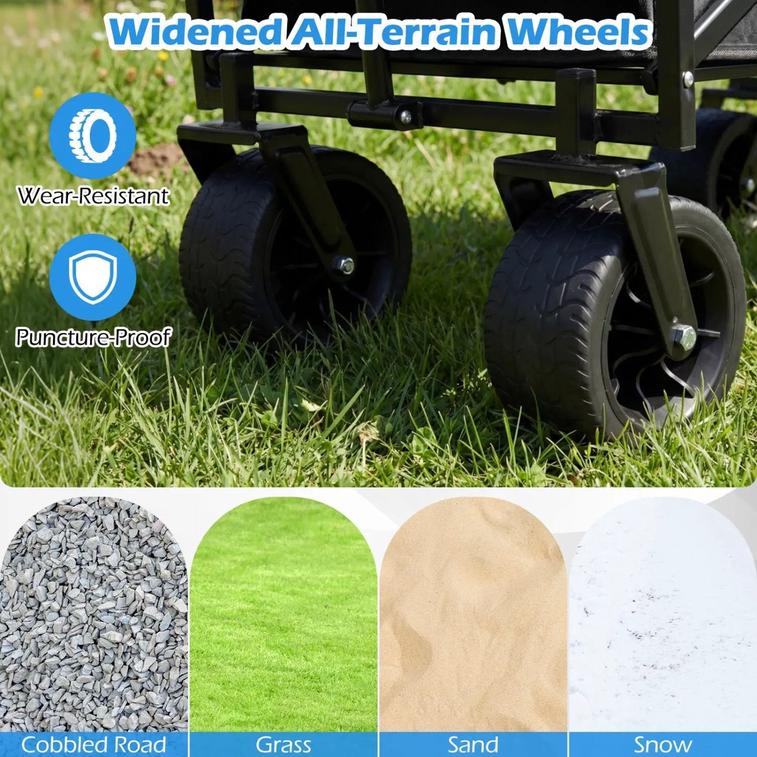 Collapsible Wagon with Removable Canopy and Adjustable Handles by DirectDeals