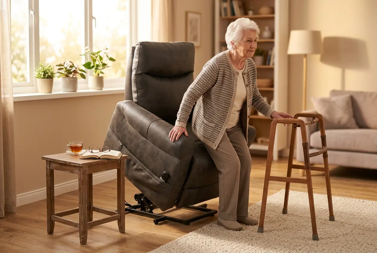 ComfortRise Granite Infinite Position Lift Chair with Power Headrest & Lumbar Support by Ornate Furniture