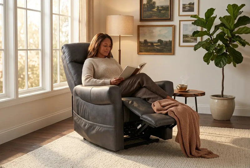 ComfortRise Granite Infinite Position Lift Chair with Power Headrest & Lumbar Support by Ornate Furniture
