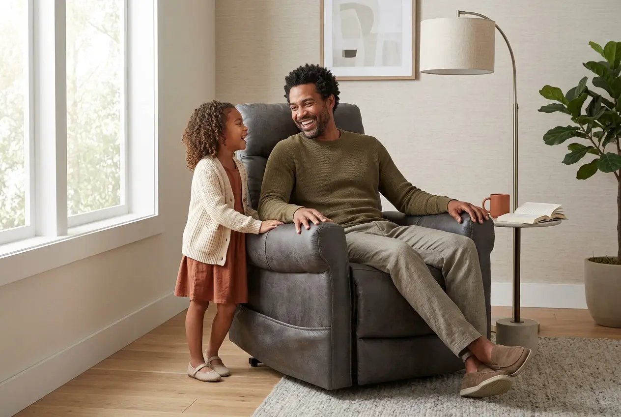 ComfortRise Granite Infinite Position Lift Chair with Power Headrest & Lumbar Support by Ornate Furniture