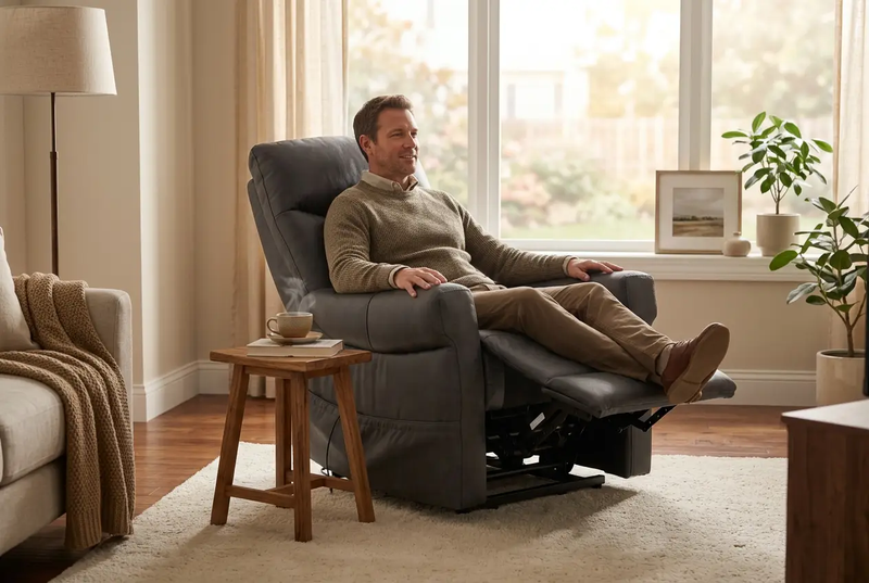 ComfortRise Granite Infinite Position Lift Chair with Power Headrest & Lumbar Support by Ornate Furniture