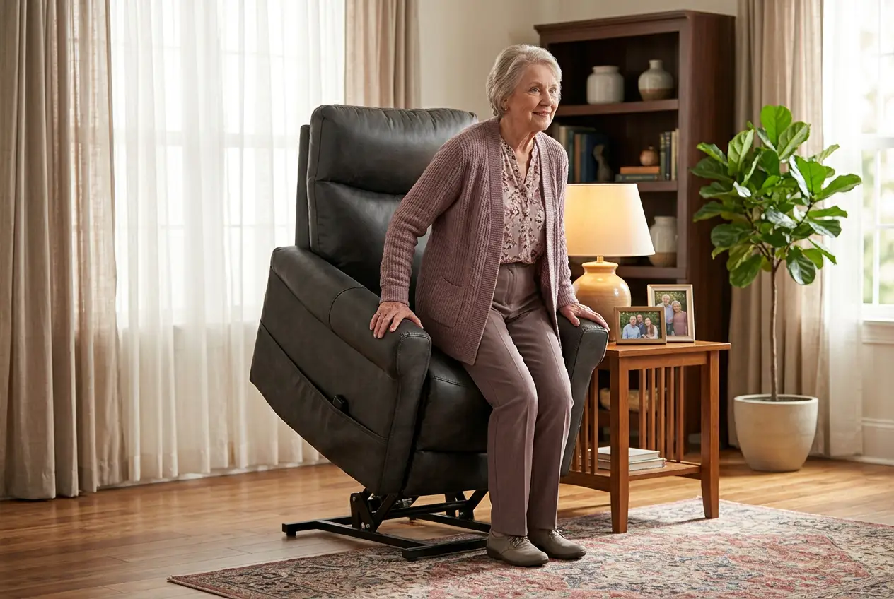 ComfortRise Granite Infinite Position Lift Chair with Power Headrest & Lumbar Support by Ornate Furniture