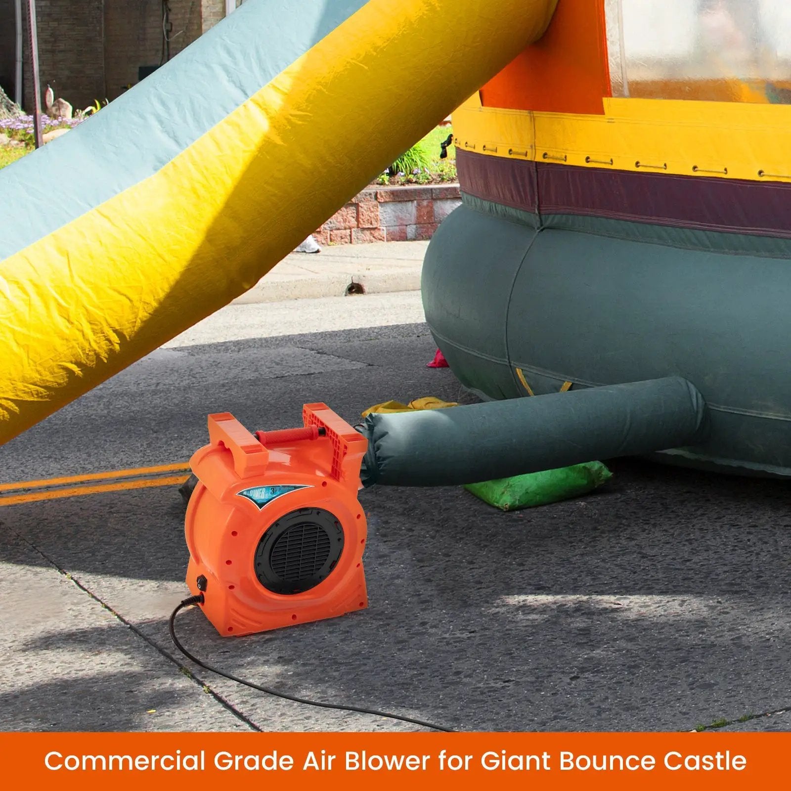 2200W 3 HP Commercial Air Blower for Giant Outdoor Inflatable Bounce House by DirectDeals