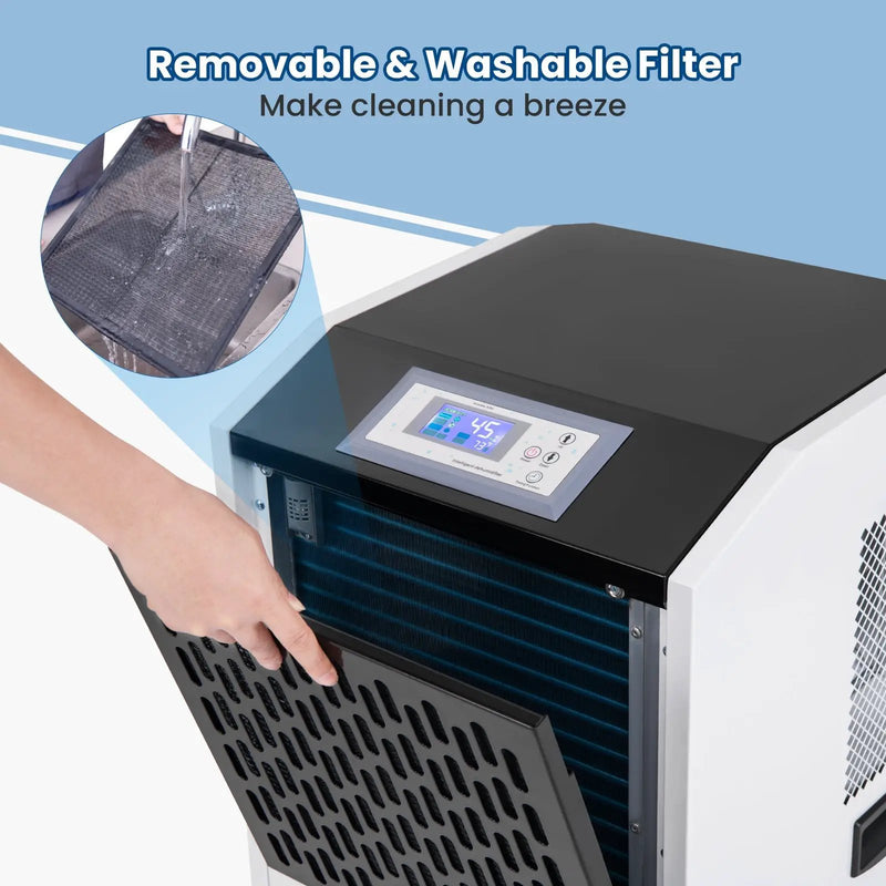 250 Pints Commercial Dehumidifier with Drain Hose Large Spaces up to 8500 Sq.Ft-White by DirectDeals