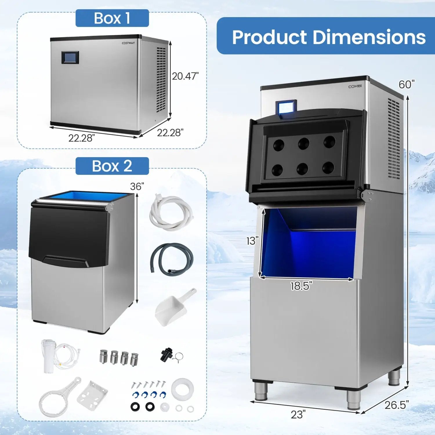 Freestanding Commercial Ice Maker 450 lbs/24H by DirectDeals