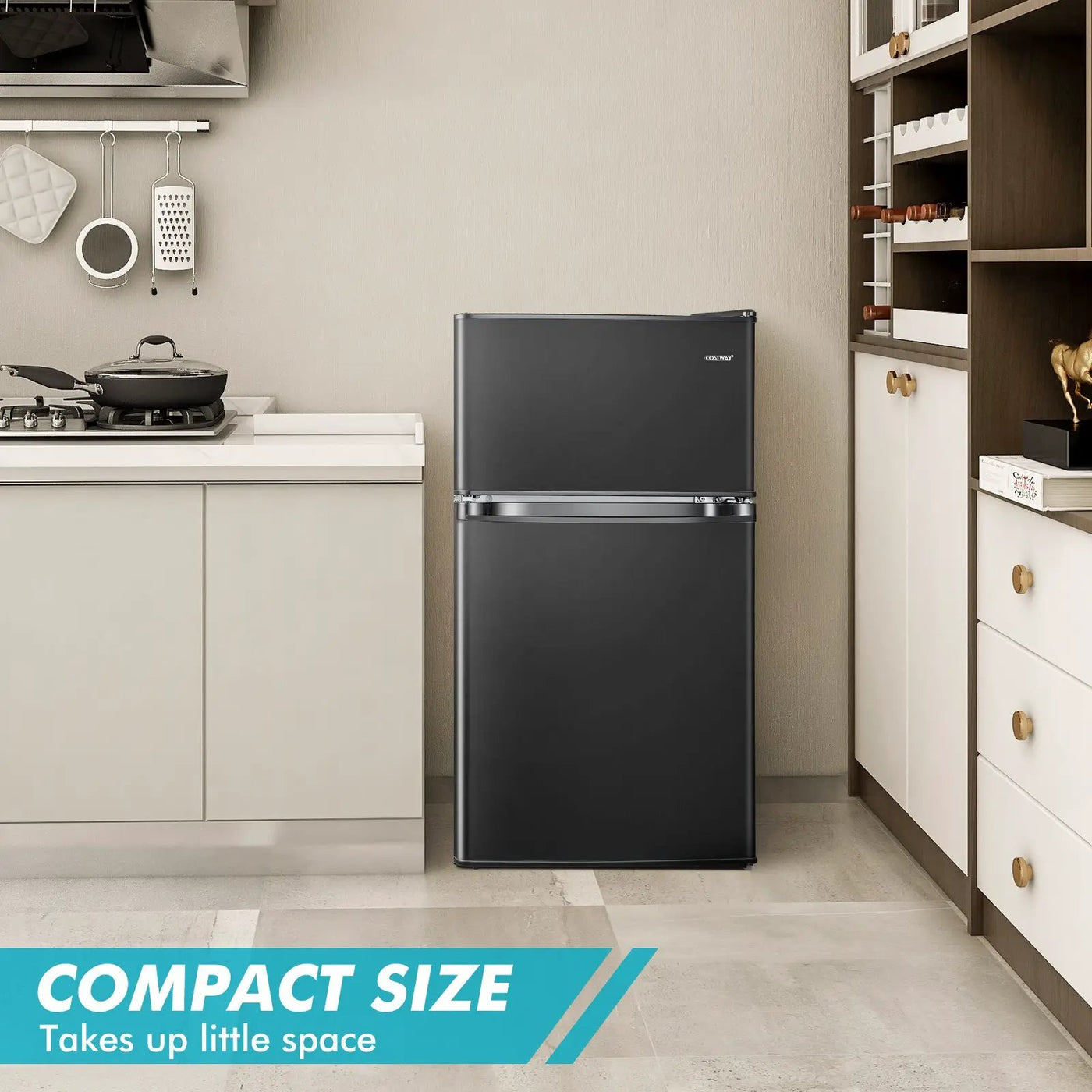 3.2 Cu. Ft Compact Mini Fridge with 5 Temperature Settings by DirectDeals