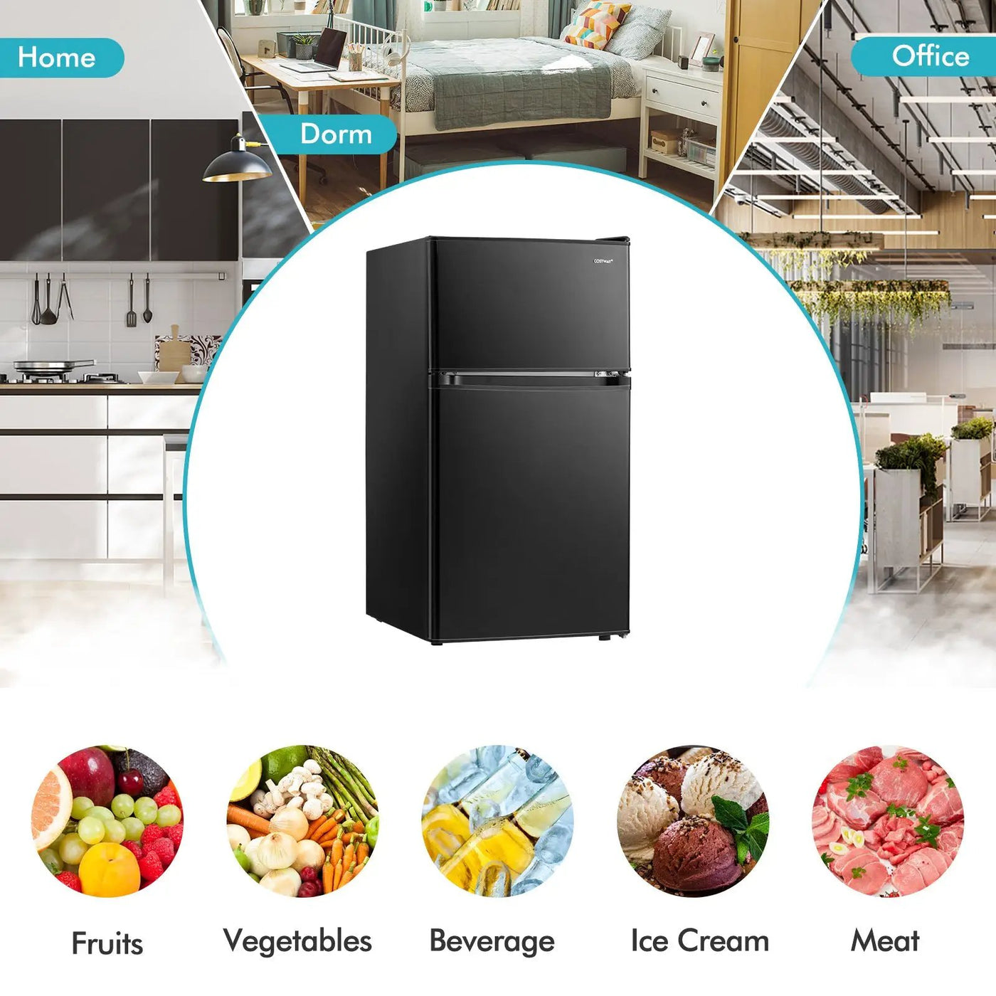 3.2 Cu. Ft Compact Mini Fridge with 5 Temperature Settings by DirectDeals