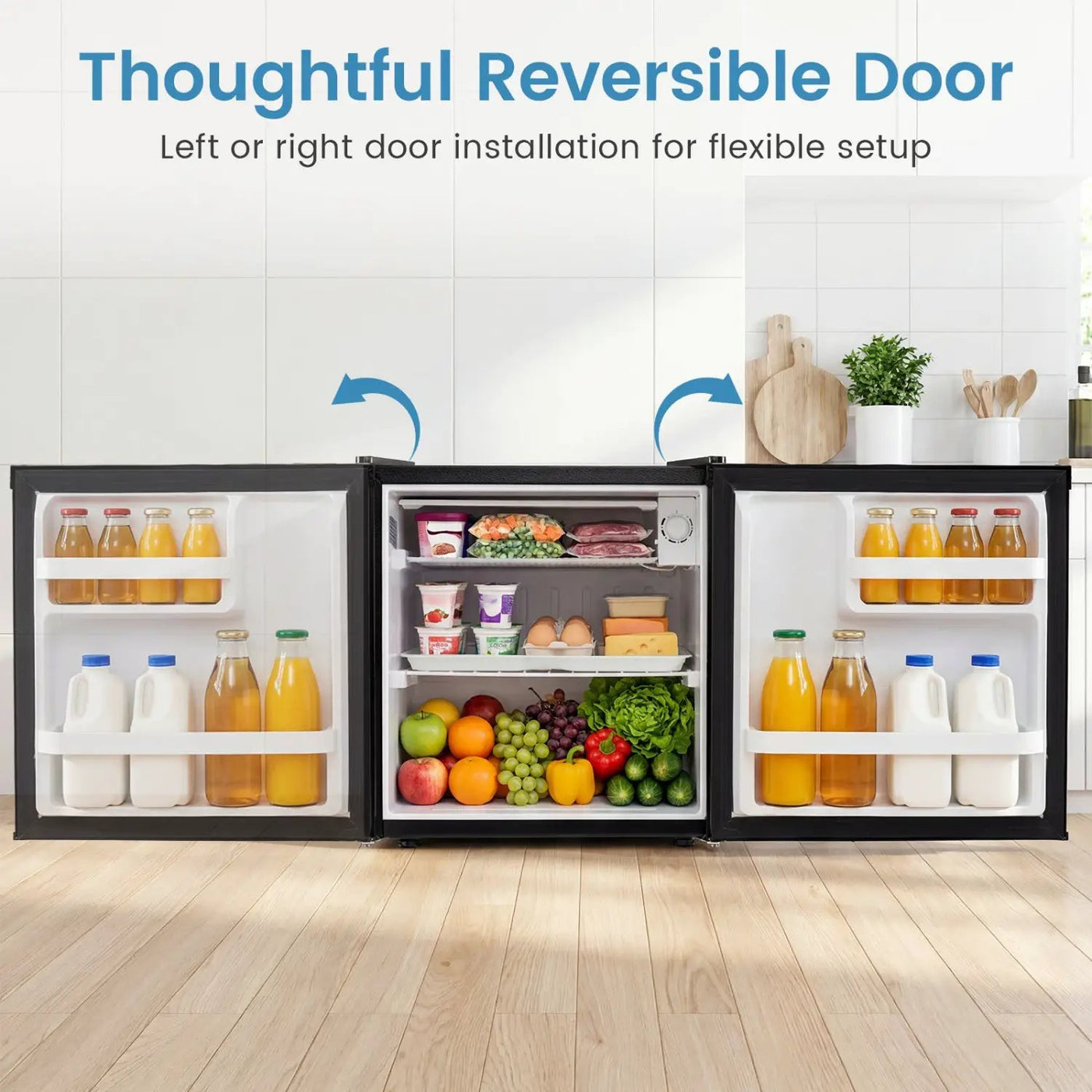 Compact Mini Fridge with 7-Level Thermostat - 1.7 Cu Ft by DirectDeals