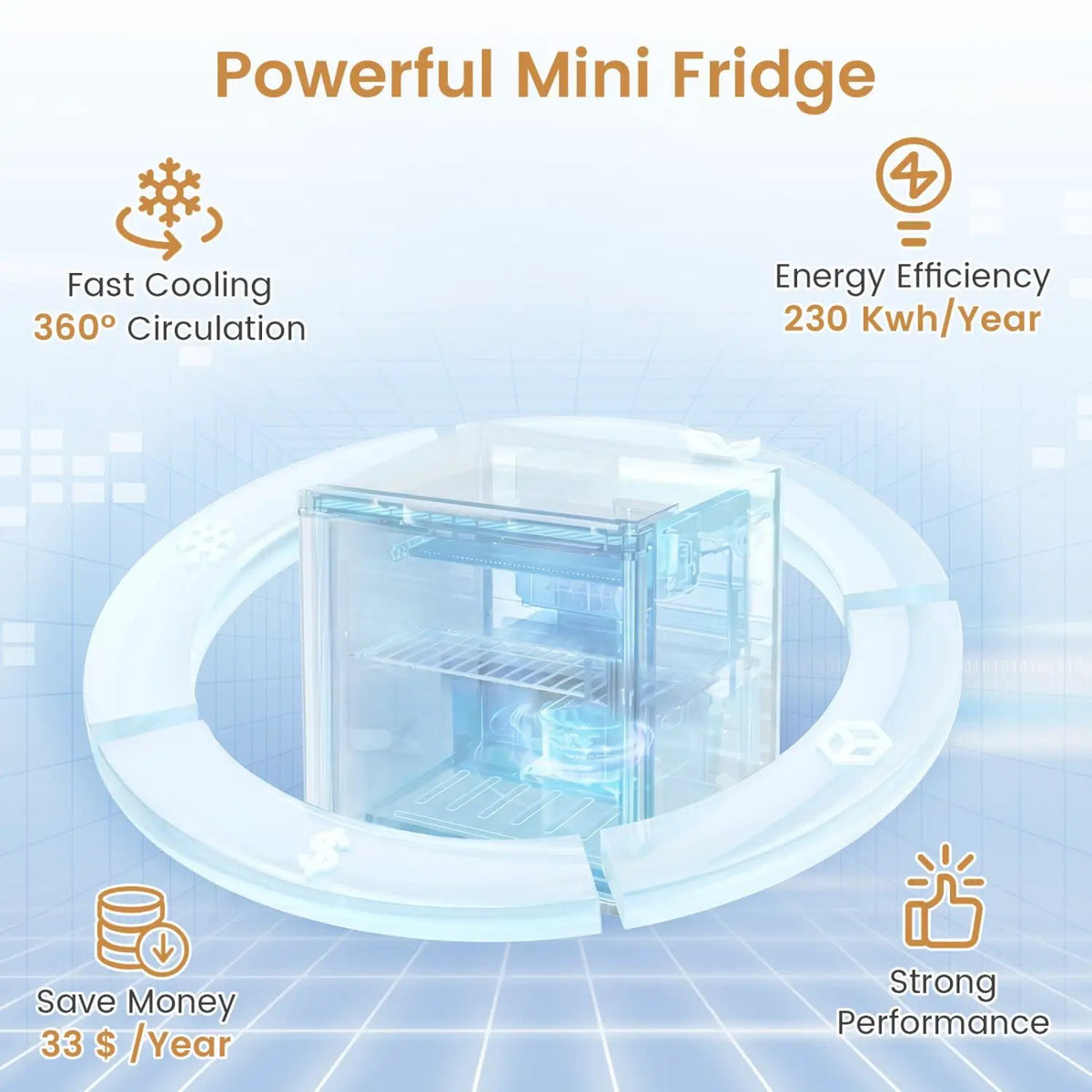 Compact Mini Fridge with 7-Level Thermostat - 1.7 Cu Ft by DirectDeals