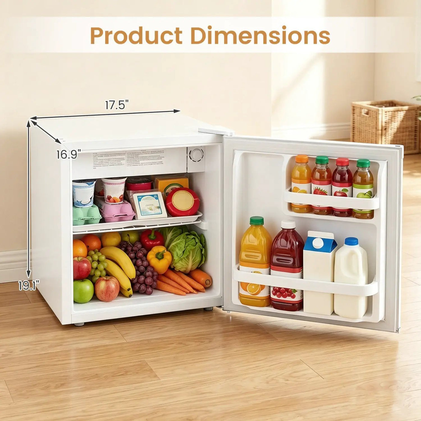 Compact Mini Fridge with 7-Level Thermostat - 1.7 Cu Ft by DirectDeals