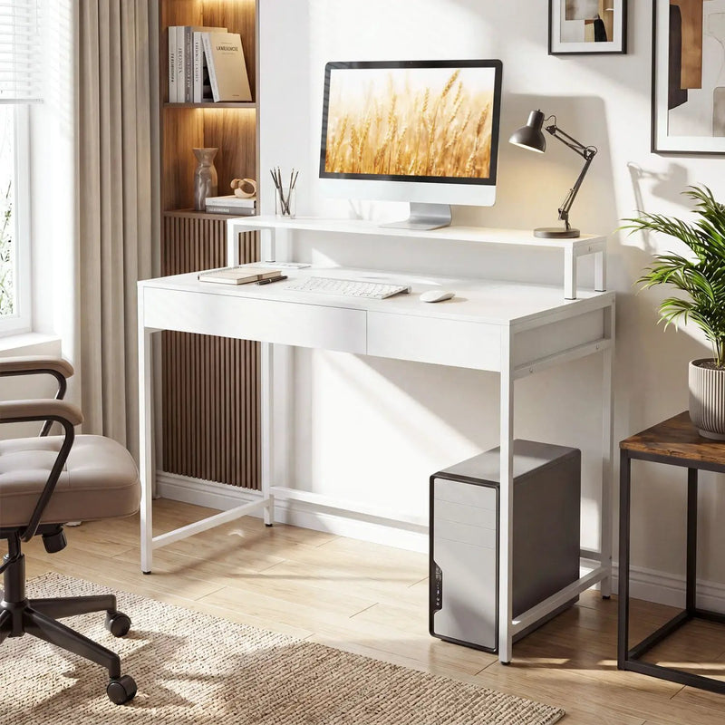 Compact Office Desk with Removable Monitor Shelf & Drawer by DirectDeals