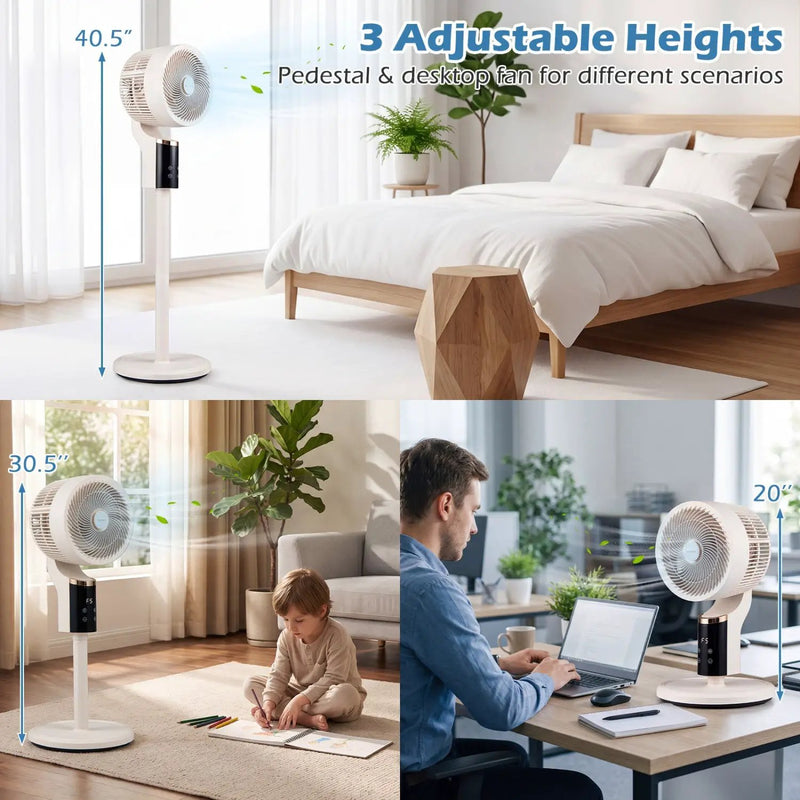 Compact Oscillating Standing Fan with 70° Oscillation and 90° Tilt for Home Office by DirectDeals