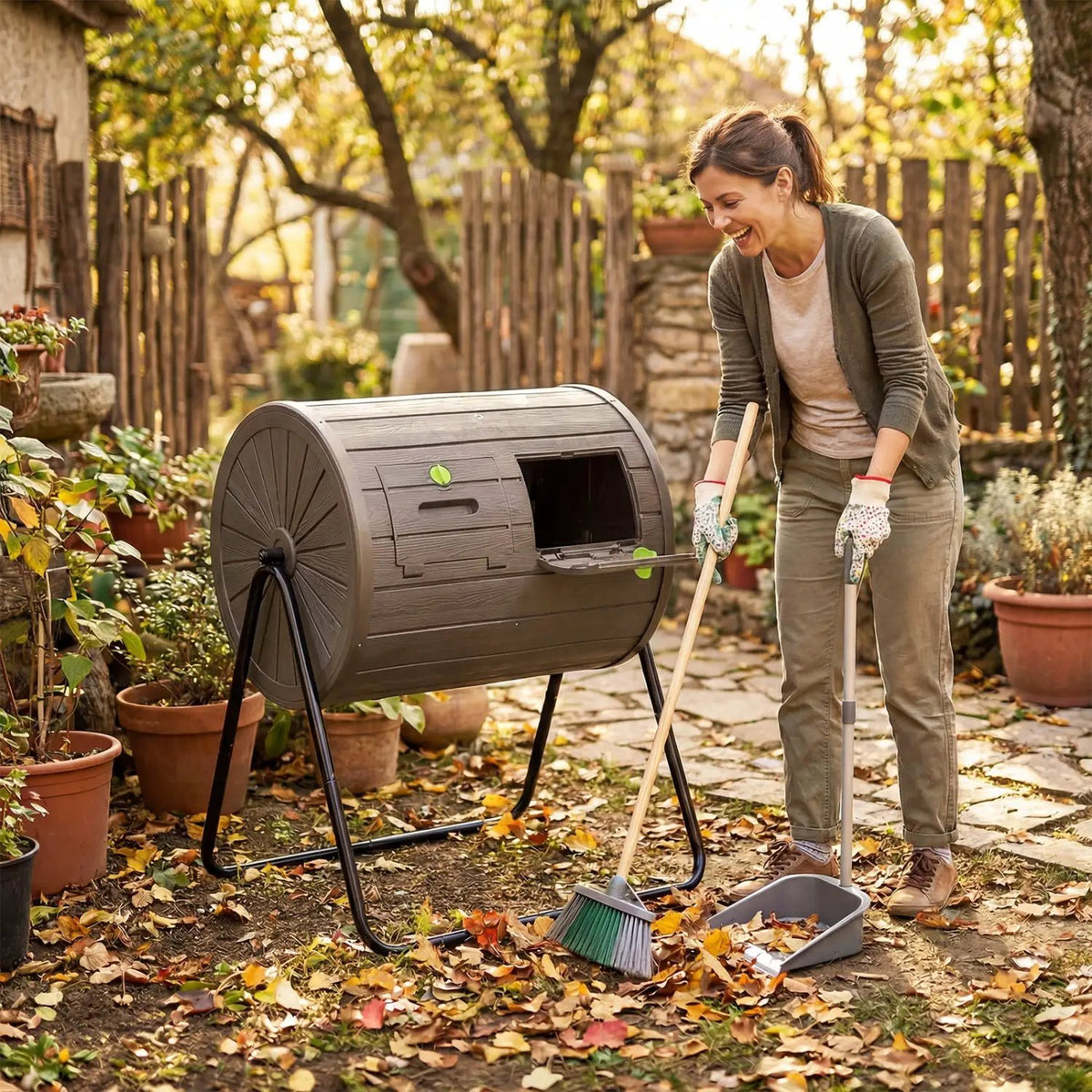 Compost Tumbler 37.5 Gallon Large Outdoor Compost Bin by DirectDeals