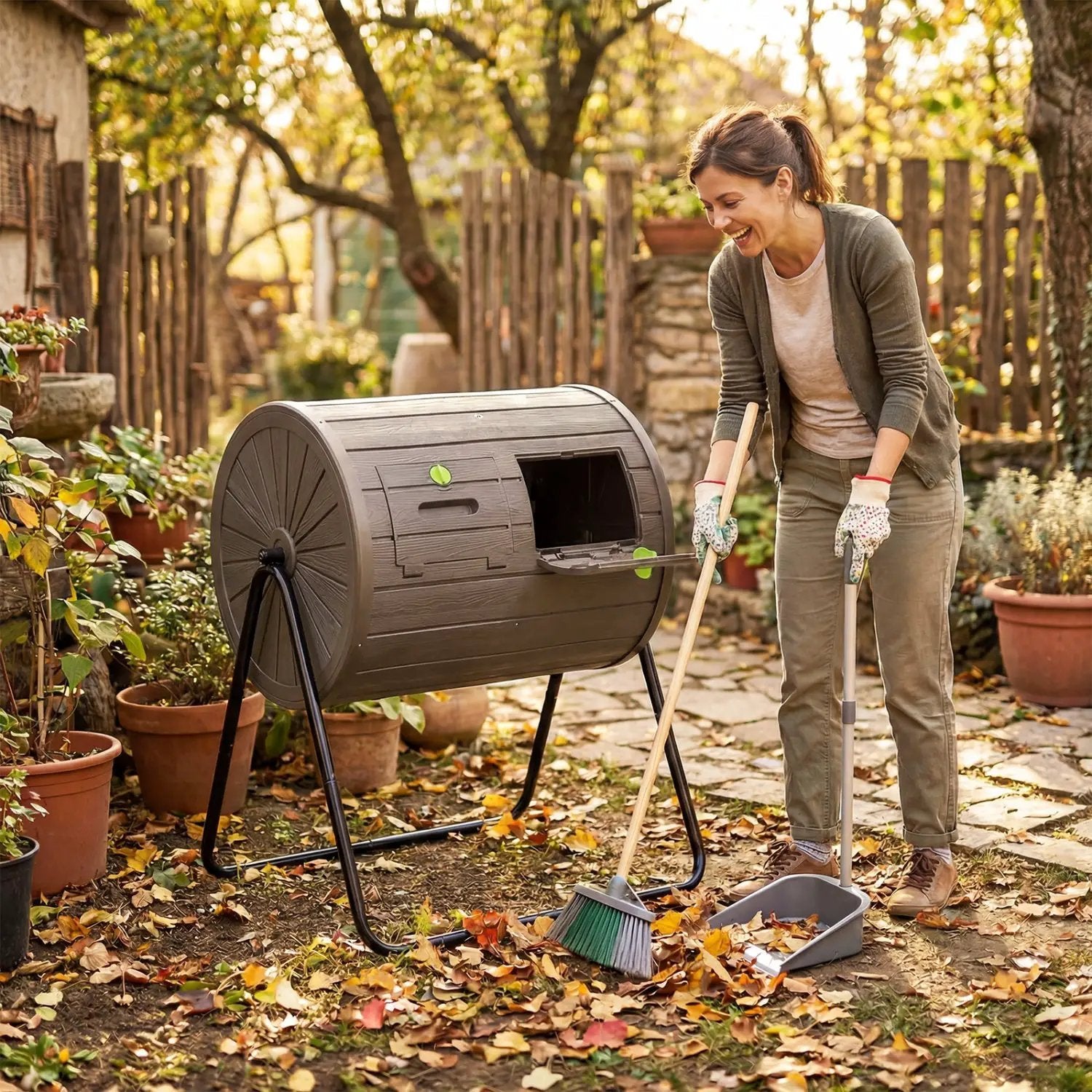 Compost Tumbler 37.5 Gallon Large Outdoor Compost Bin by DirectDeals