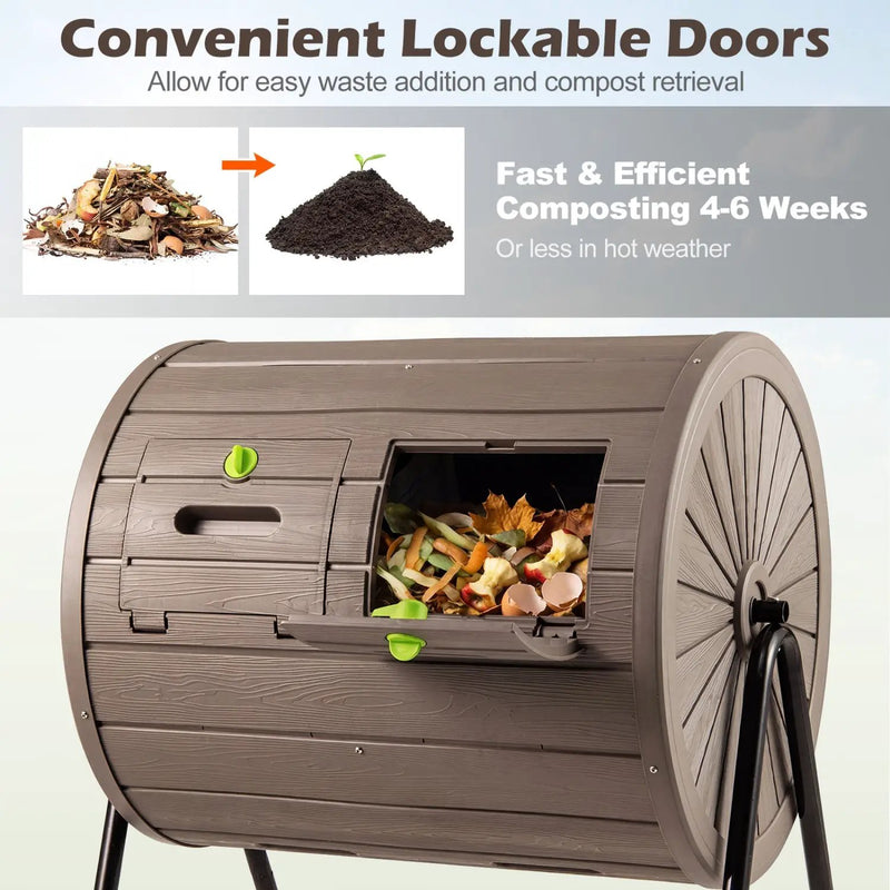 Compost Tumbler 37.5 Gallon Large Outdoor Compost Bin by DirectDeals
