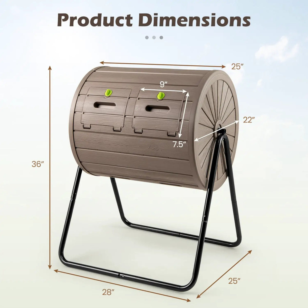 Compost Tumbler 37.5 Gallon Large Outdoor Compost Bin by DirectDeals