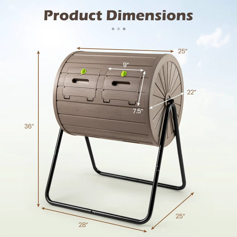 Compost Tumbler 37.5 Gallon Large Outdoor Compost Bin by DirectDeals