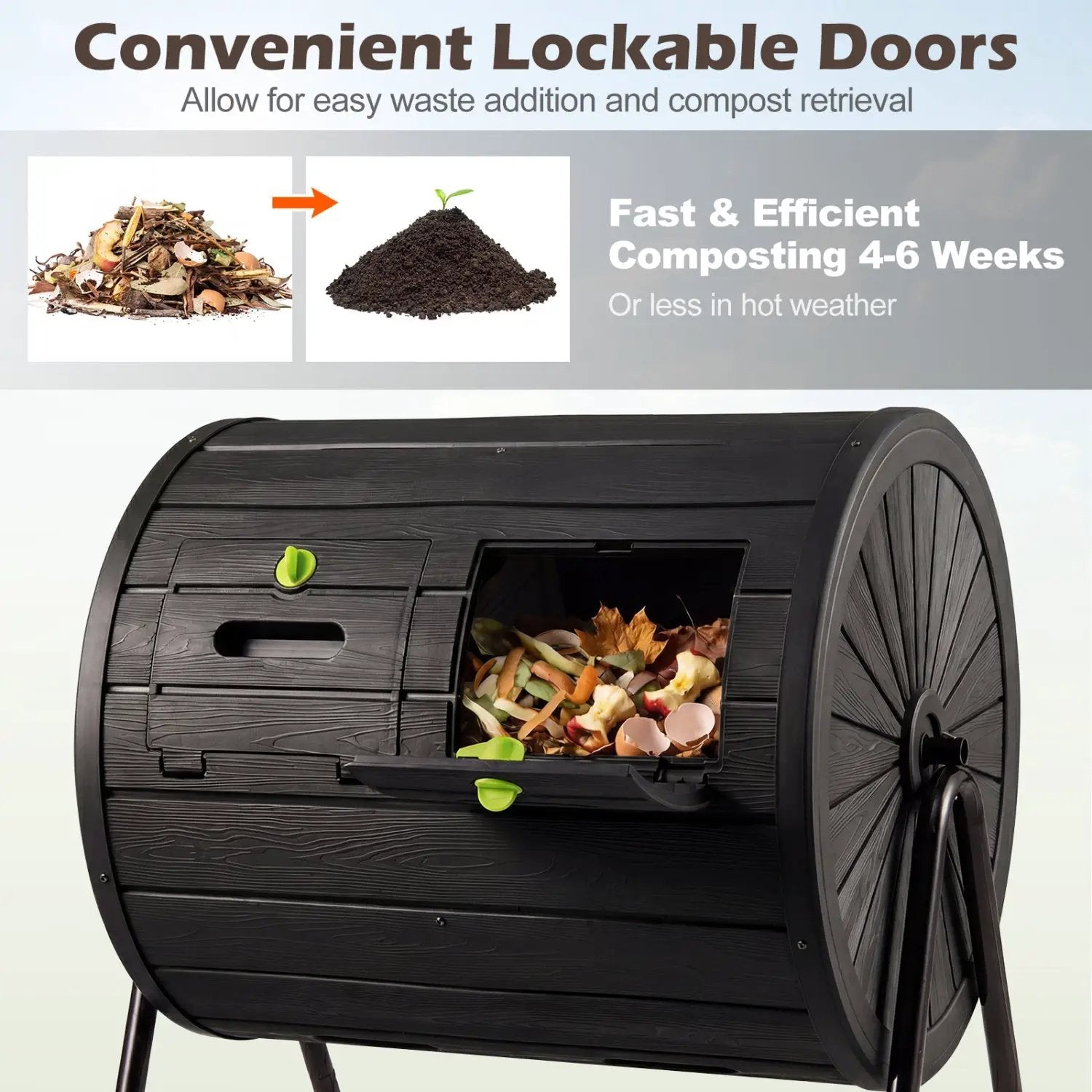 Compost Tumbler 37.5 Gallon Large Outdoor Compost Bin by DirectDeals