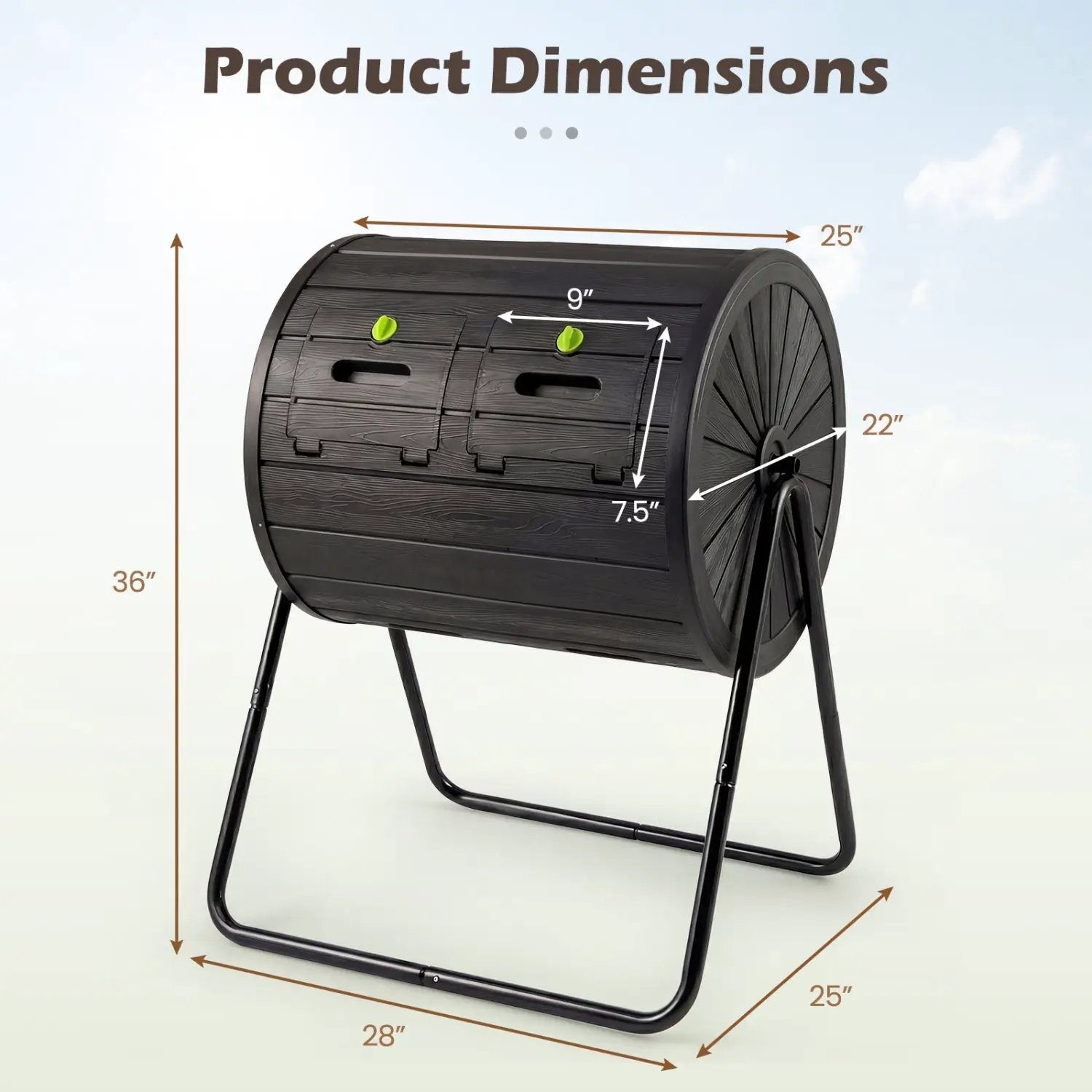 Compost Tumbler 37.5 Gallon Large Outdoor Compost Bin by DirectDeals