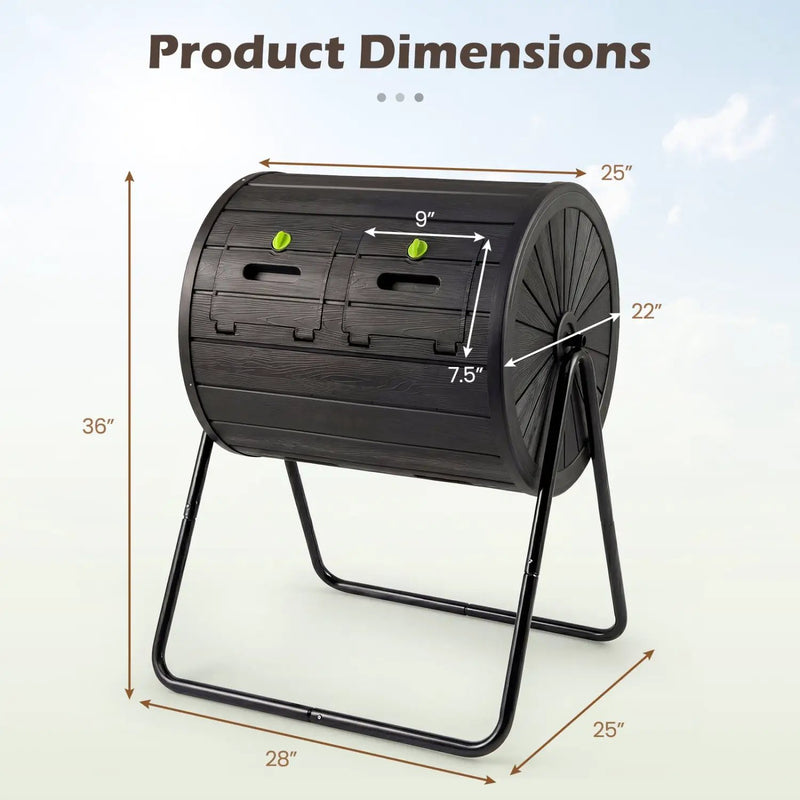 Compost Tumbler 37.5 Gallon Large Outdoor Compost Bin by DirectDeals