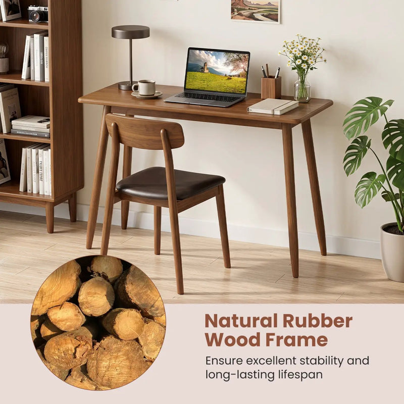 Writing Desk with Rubber Wood Legs and Spacious Tabletop by DirectDeals