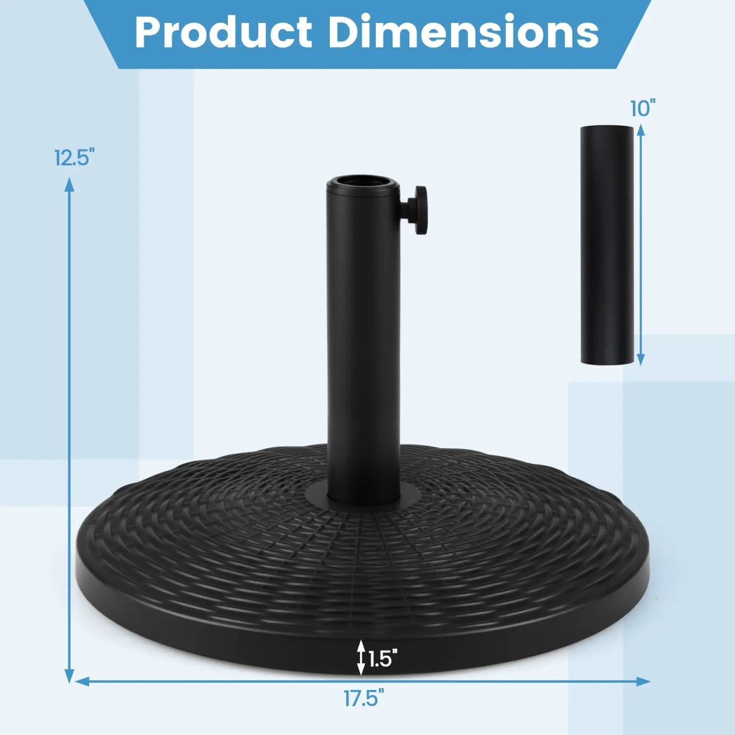 Concrete Patio Umbrella Base with Rattan Pattern for Lawn by DirectDeals