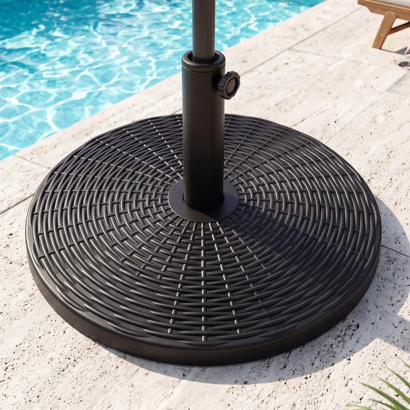 Concrete Patio Umbrella Base with Rattan Pattern for Lawn by DirectDeals
