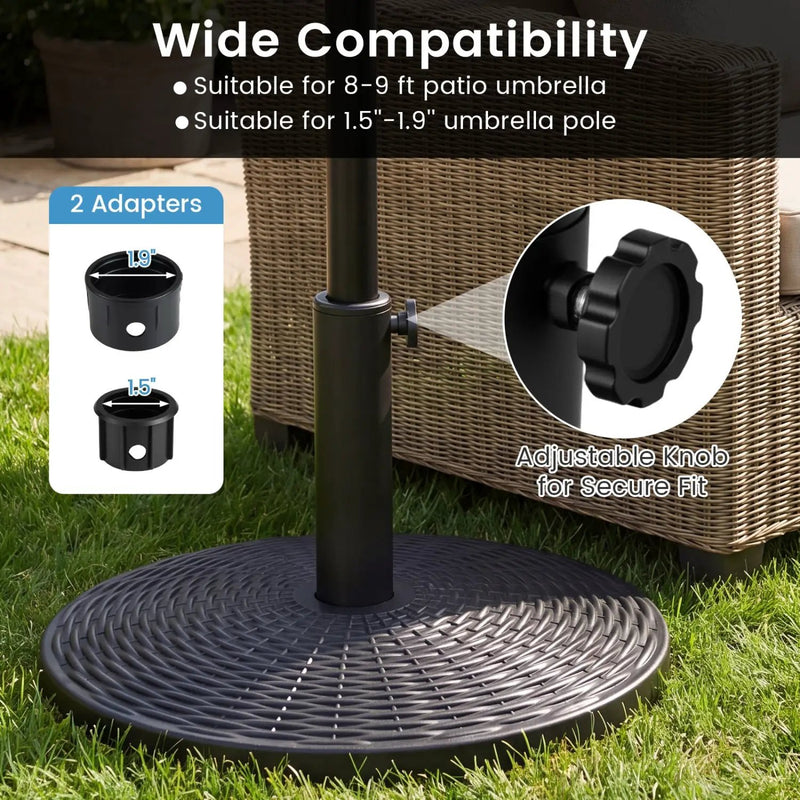 Concrete Patio Umbrella Base with Rattan Pattern for Lawn by DirectDeals