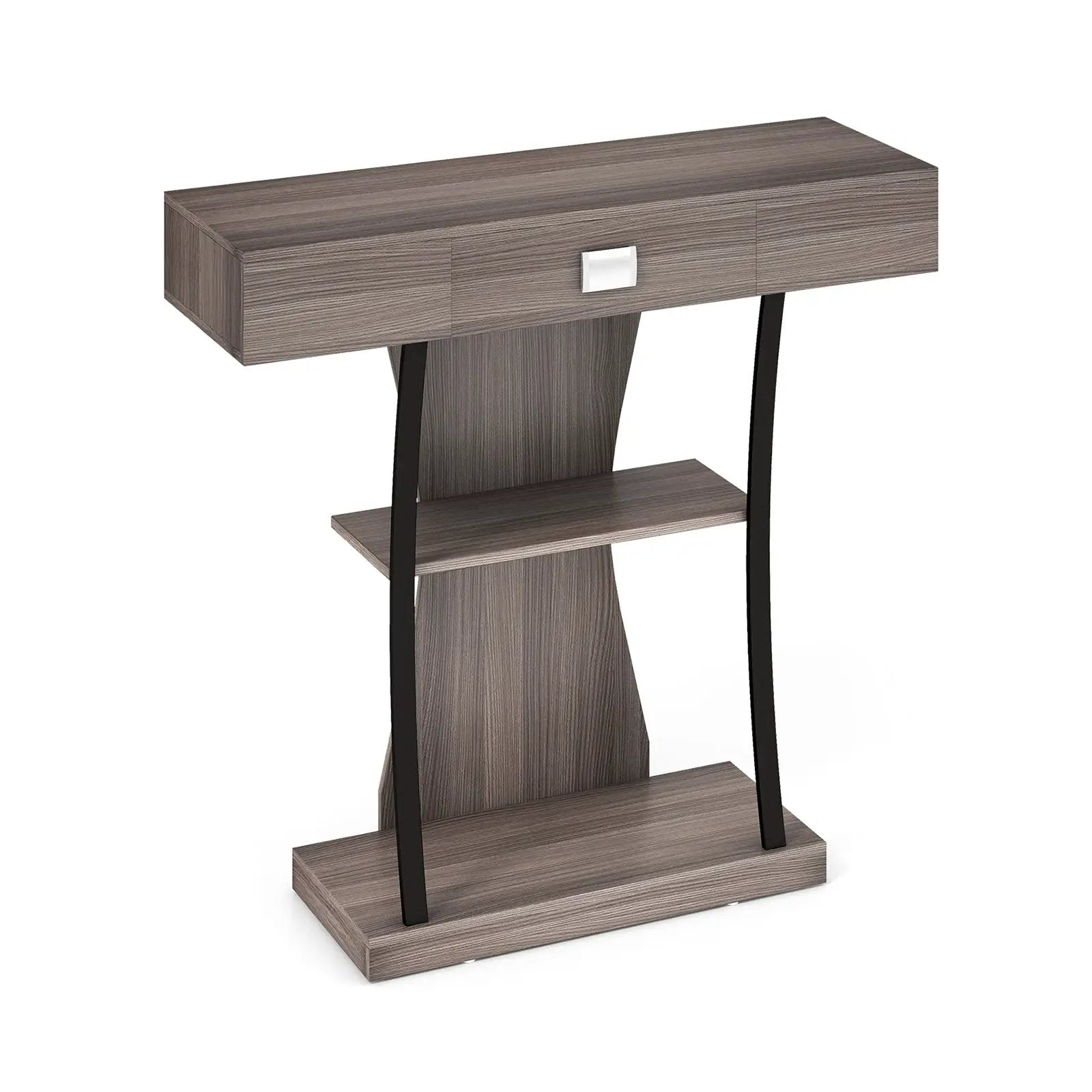 Console Table with Drawer and 2-Tier Shelves for Entryway Living Room by DirectDeals