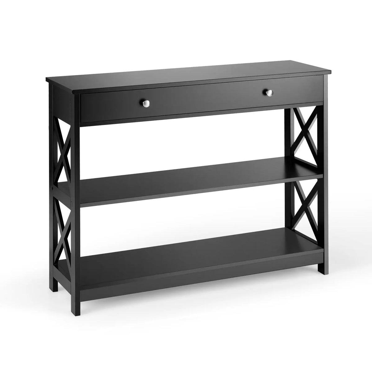 Console Table 3-Tier with Drawer and Storage Shelves by DirectDeals