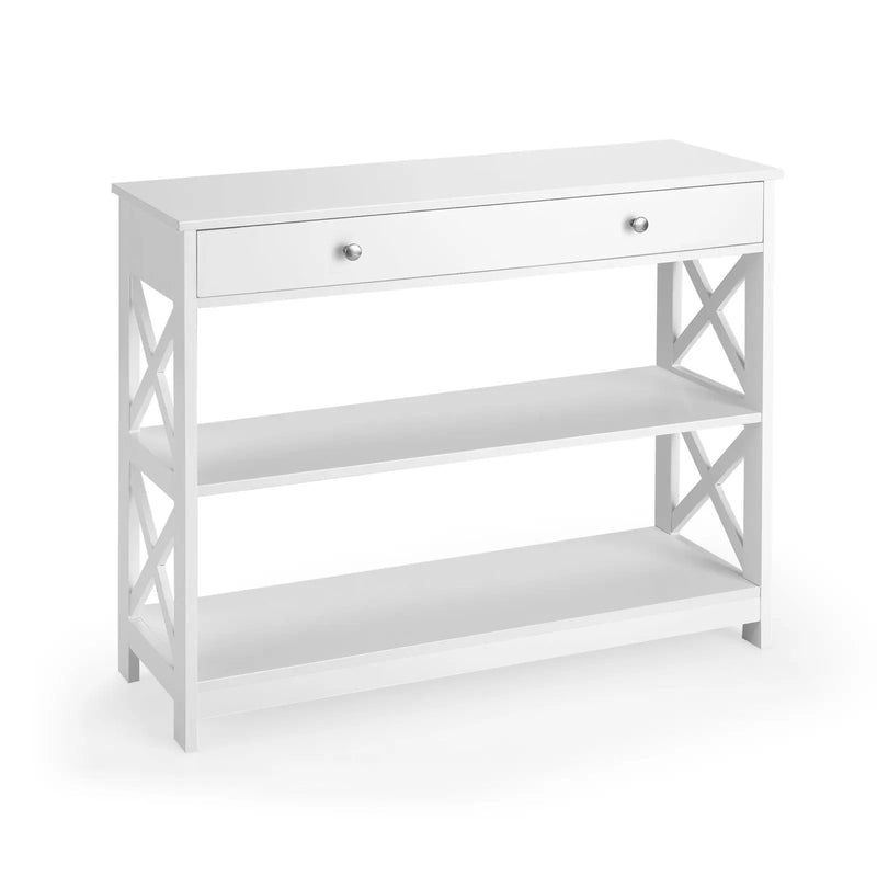 Console Table 3-Tier with Drawer and Storage Shelves by DirectDeals
