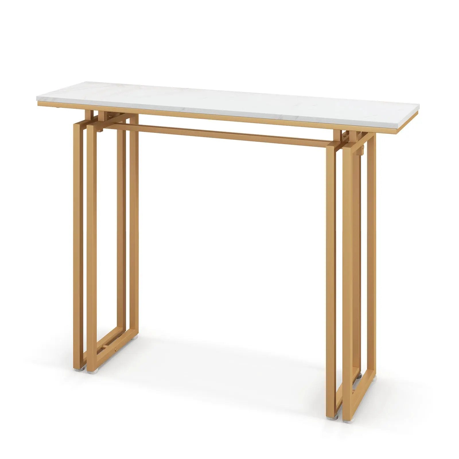 43.5 Inch Console Table with Heavy-duty Metal Frame-Golden by DirectDeals