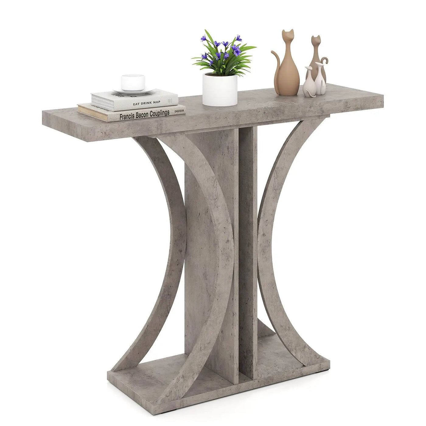 Console Table 39.5 Inch Rectangular Entryway Table with Geometric Frame by DirectDeals