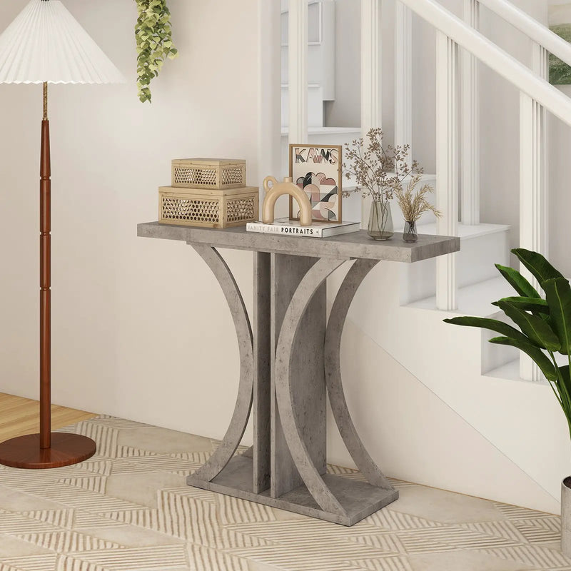 Console Table 39.5 Inch Rectangular Entryway Table with Geometric Frame by DirectDeals