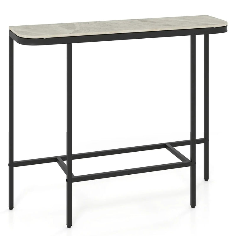 Console Table 44-Inch Entryway Table with Faux Marble Tabletop and Heavy-Duty Metal Frame by DirectDeals