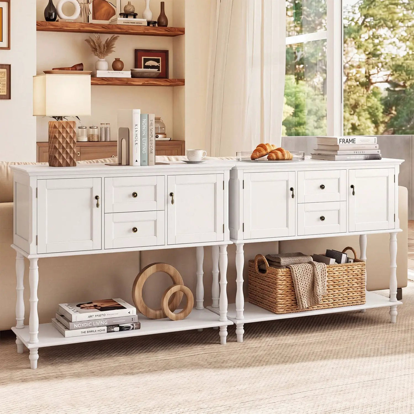 Console Table with 2 Drawers and Storage Cabinets by DirectDeals