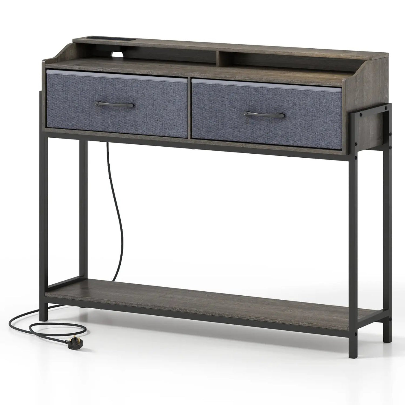 Console Table with Charging Station & 2 Drawers 110cm by DirectDeals