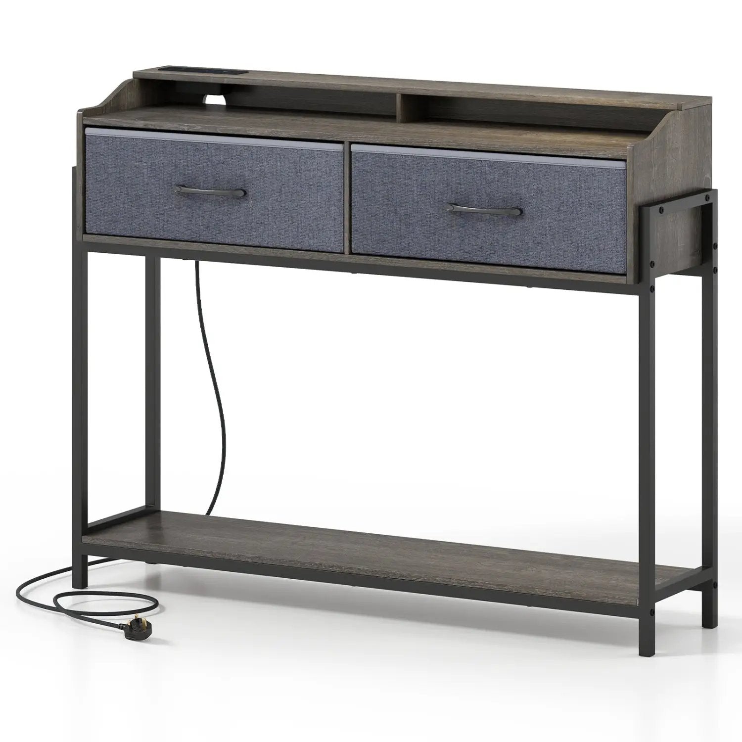 Console Table with Charging Station & 2 Drawers 110cm by DirectDeals