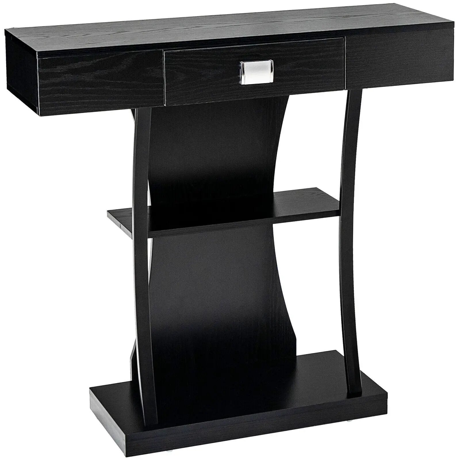 Console Table with Drawer and 2-Tier Shelves for Entryway Living Room by DirectDeals