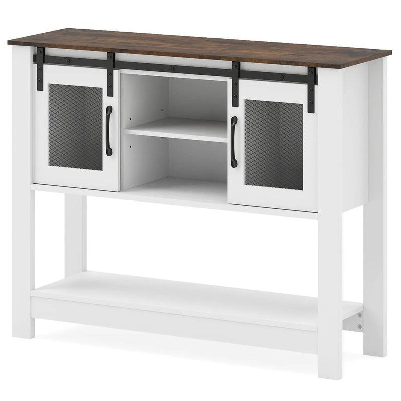 Console Table with Sliding Barn Doors and Storage Cabinets by DirectDeals